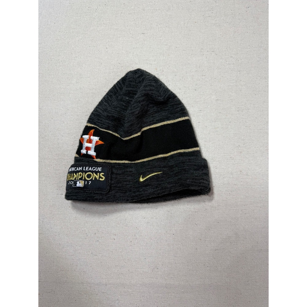 Nike Beanie Hat Houston Astros 2017 American League Champions Gray OSFM - Picture 2 of 5